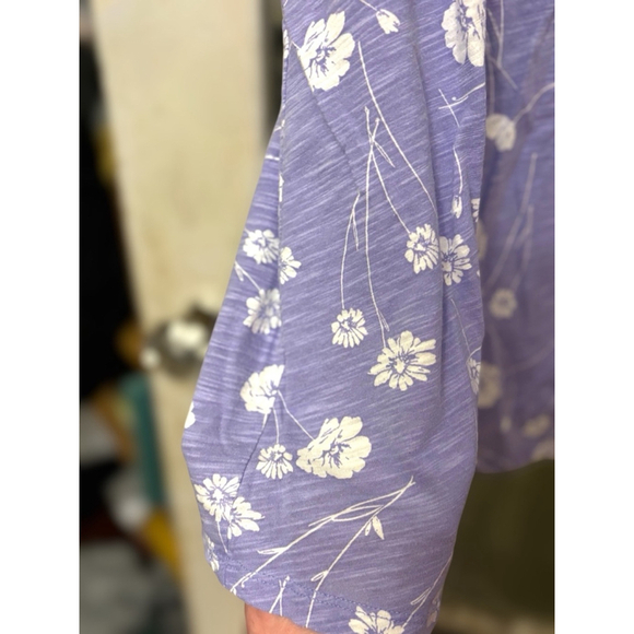 St. John’s Bay Women’s 2X Heathered Floral Print Short Sleeve Blouse Relaxed Fit - Picture 4 of 10
